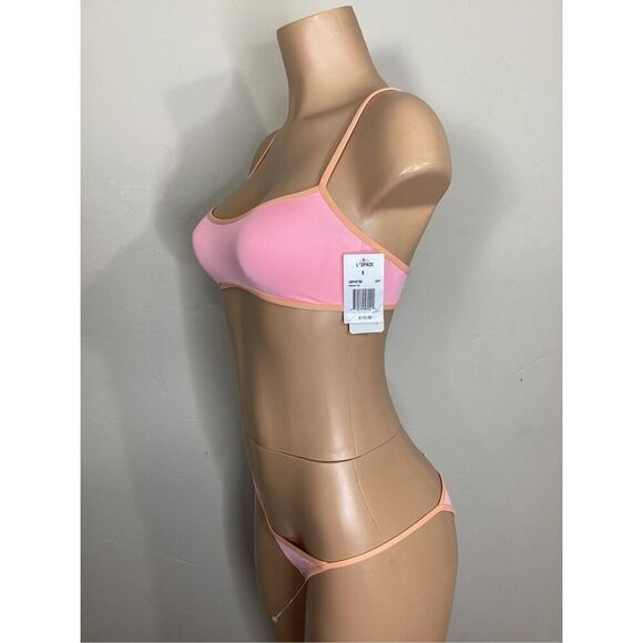 NEW. L*SPACE pink teeny bitsy bikini set. S-top/M-bottom. Retails $209 - Picture 6 of 11